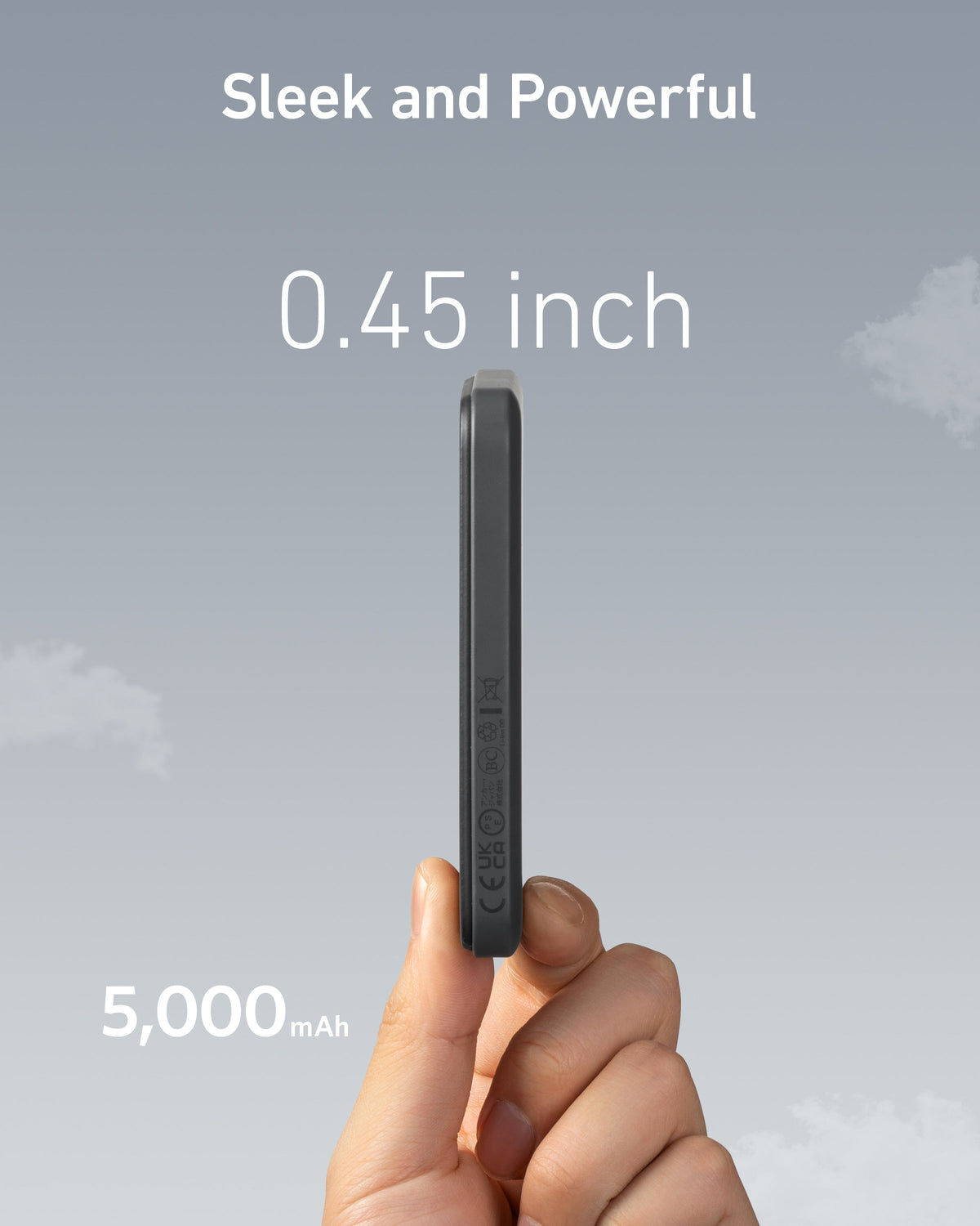 Anker slim power bank with 0.45 inch thickness for 5,000mAh
