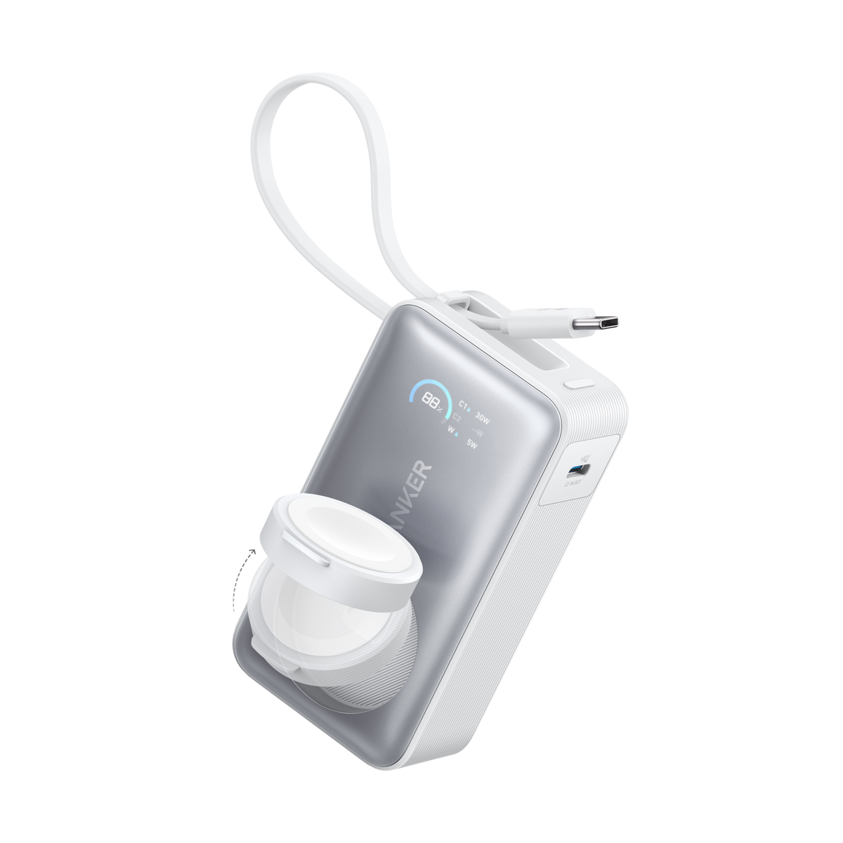 Anker adjustable watch charging with flippable smart display