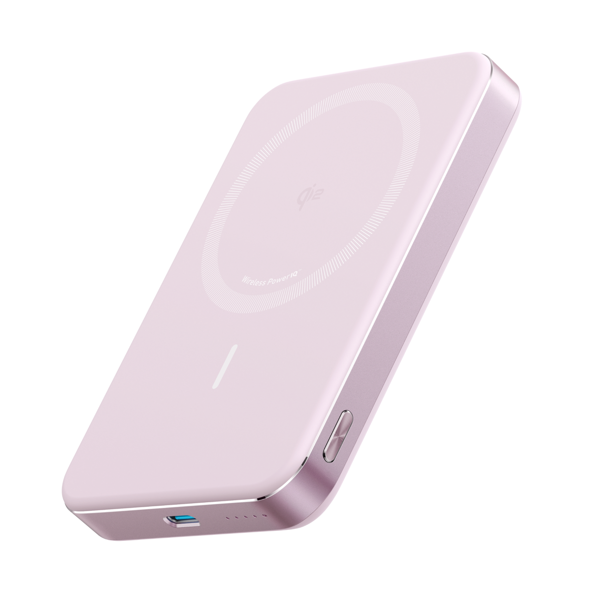 Anker pink power bank with wireless charging for on-the-go