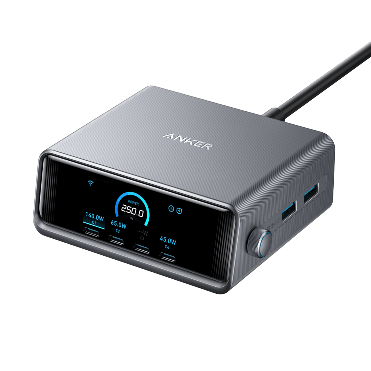 Anker with power display for fast charging