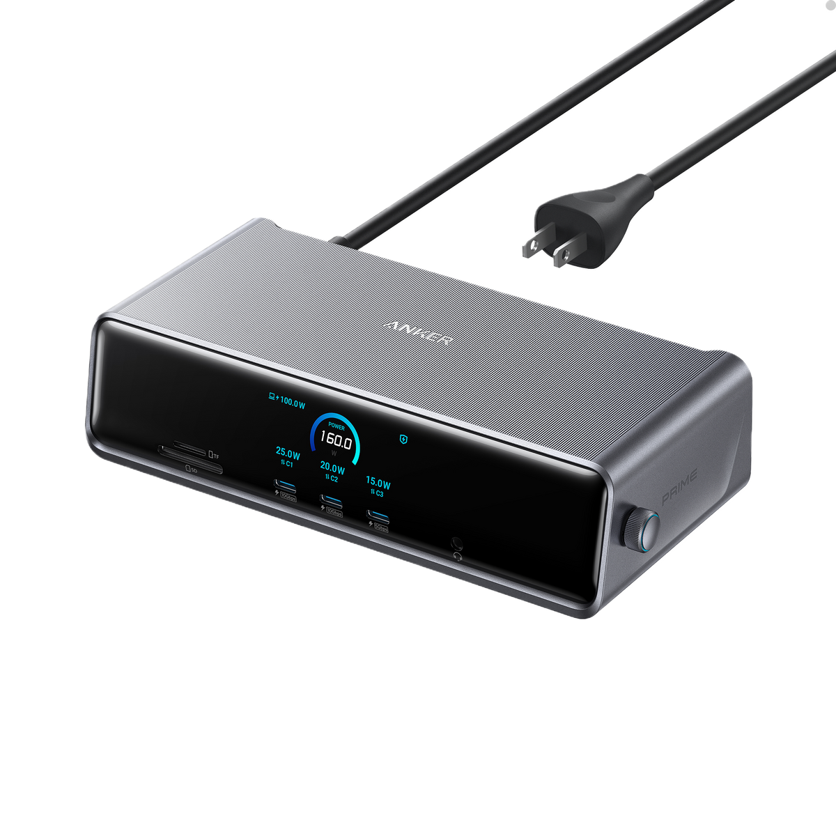 Anker Prime charging hub with digital display for efficient power control