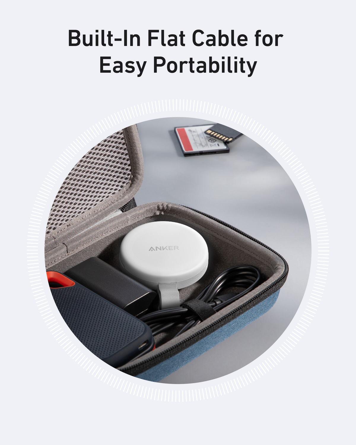 Anker portable hub with built-in flat cable for travel convenience