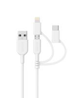 Anker <b>321</b> USB-A to Lightning Cable (3 ft 3-in-1)