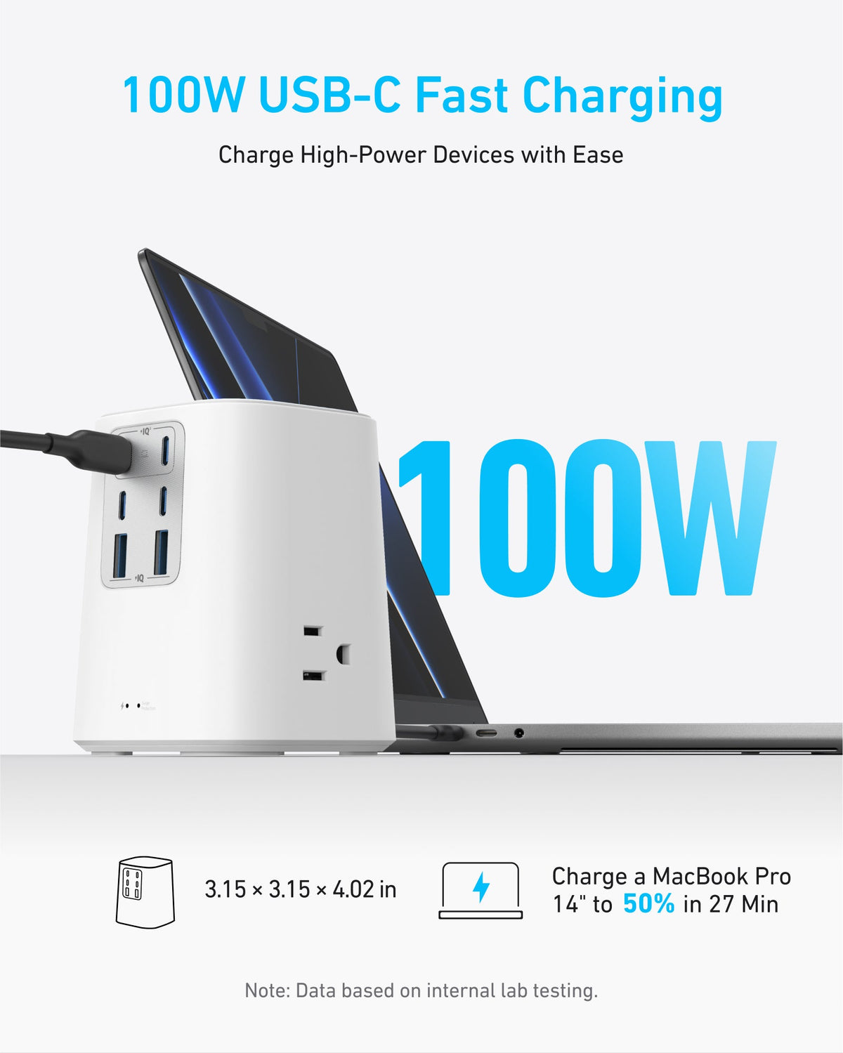 Anker with 100W USB-C fast charging for laptops