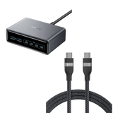 Anker Prime Charger (200W, 6 Ports, GaN) and Anker USB-C to USB-C Cable (6 ft, 240W, Upcycled-Braided)