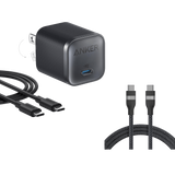 Anker Nano Charger (45W) with USB-C to USB-C Cable and Anker USB-C to USB-C Cable (6 ft, 240W, Upcycled-Braided)