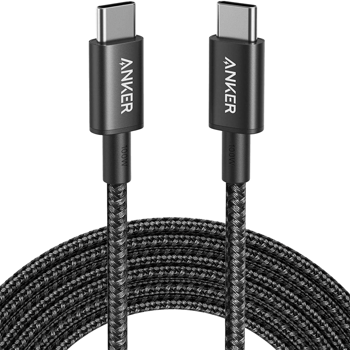 Anker <b>735</b> Charger (Nano II 65W) and New Nylon USB-C to USB-C 100W Cable (10 ft)