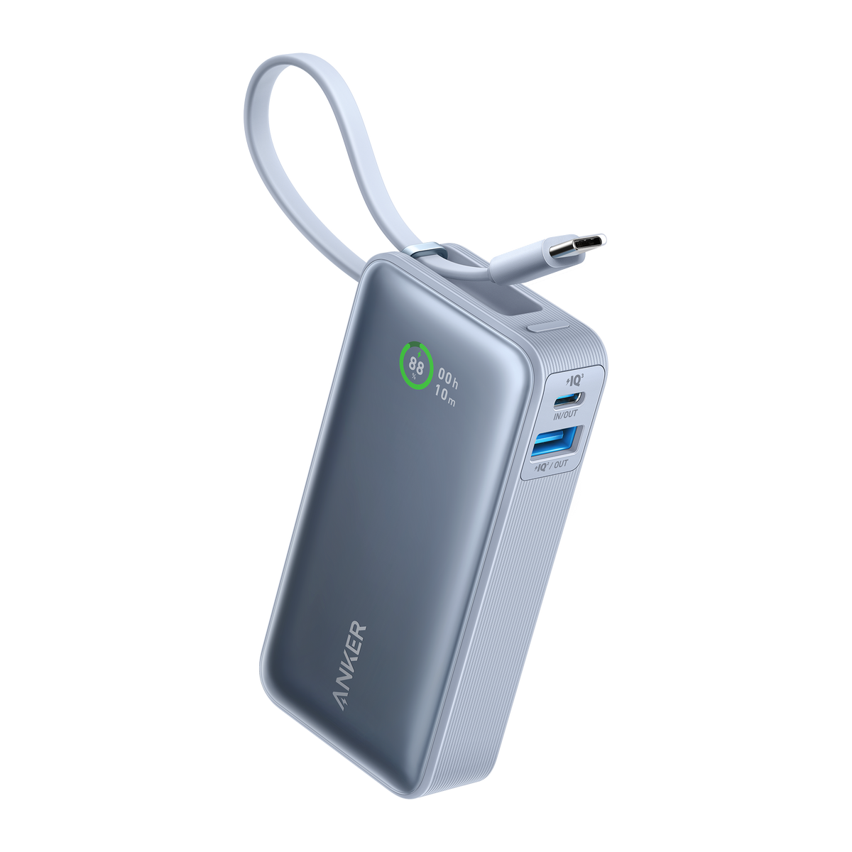 Anker with digital display for battery level and USB ports