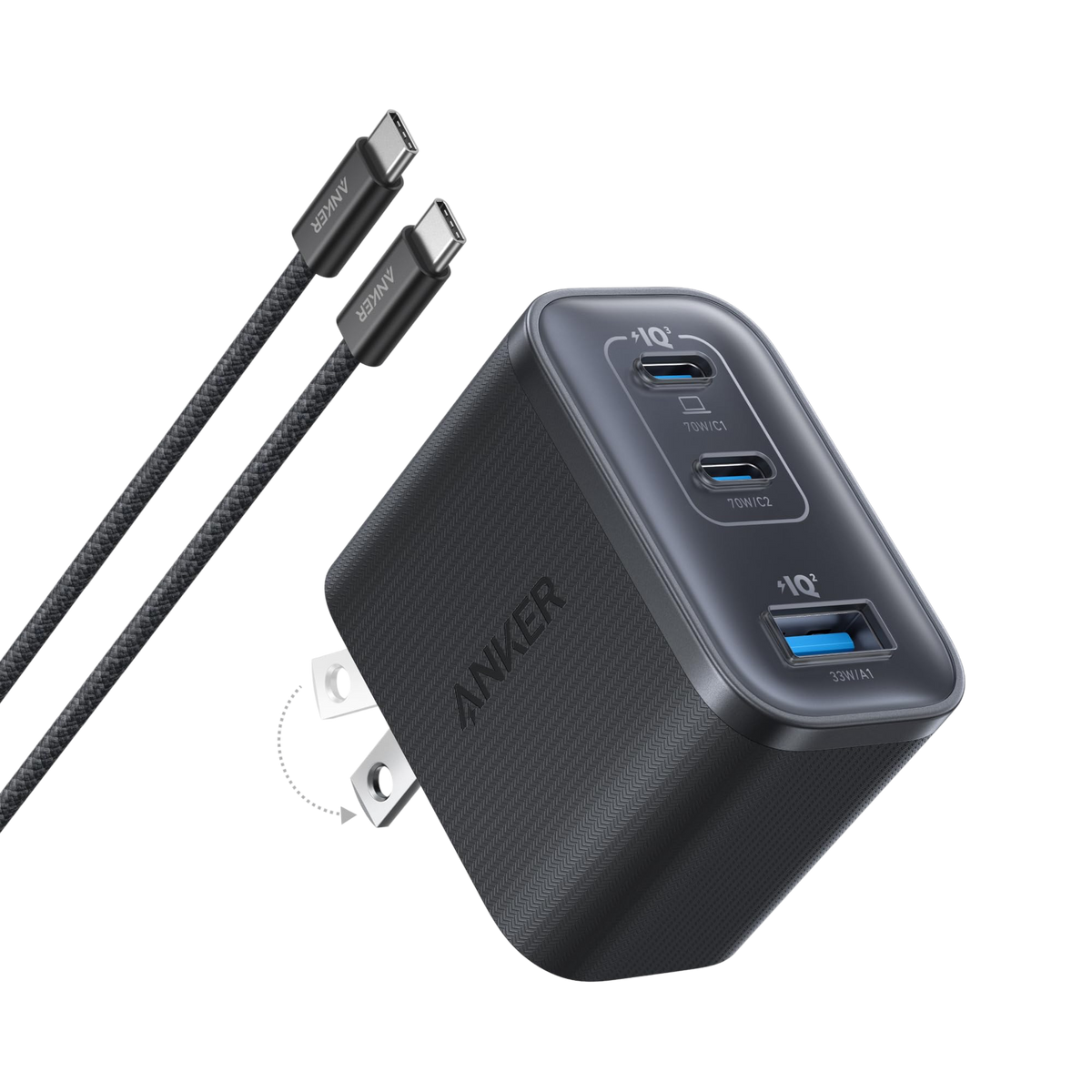 Anker charger with 3 ports for fast charging