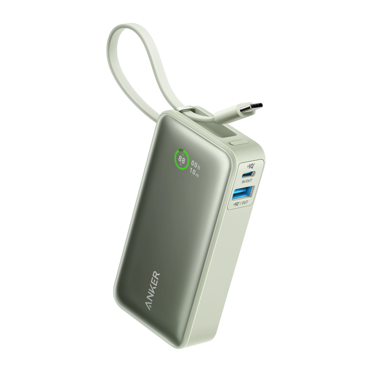 Anker power bank with USB-C cable for fast charging