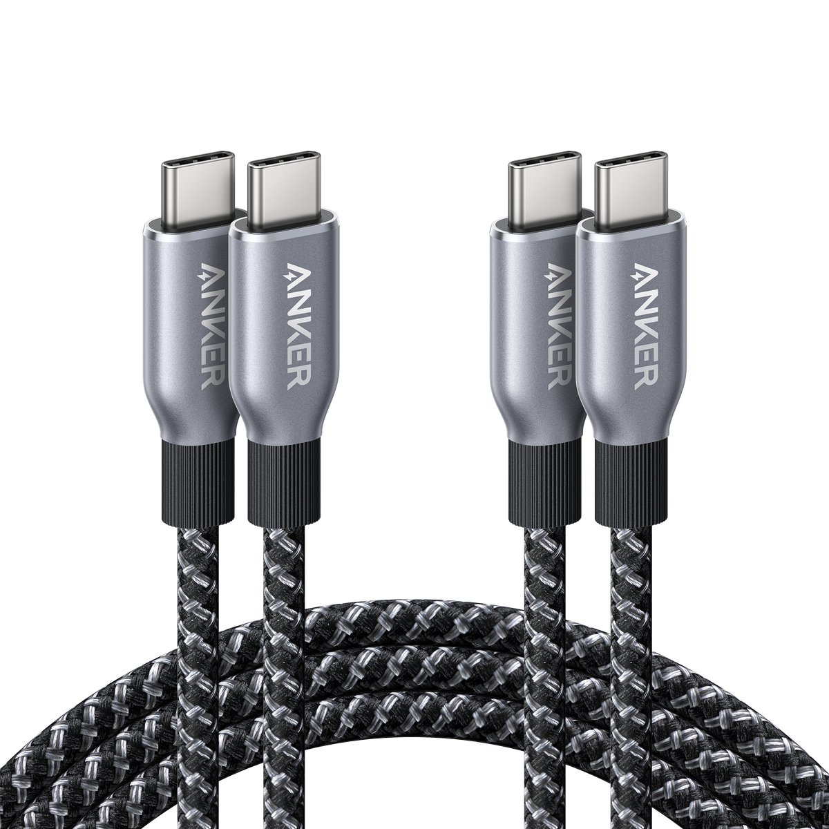Anker Prime USB-C to USB-C Cable (240W, Upcycled-Braided, 2-Pack)