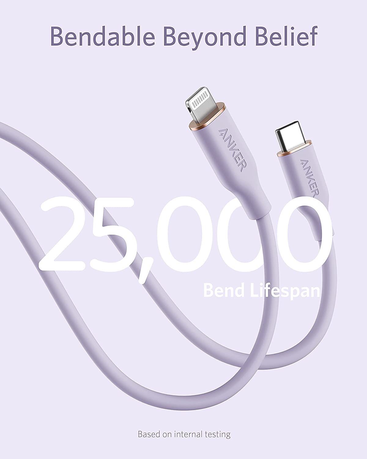 Anker <b>641</b> USB-C to Lightning Cable (Flow, 3ft Silicone)