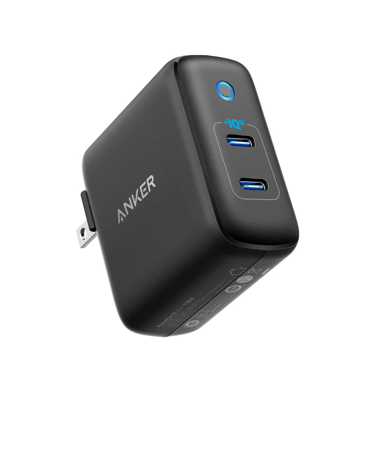 Anker black dual USB-C charger with IQ3 for power delivery
