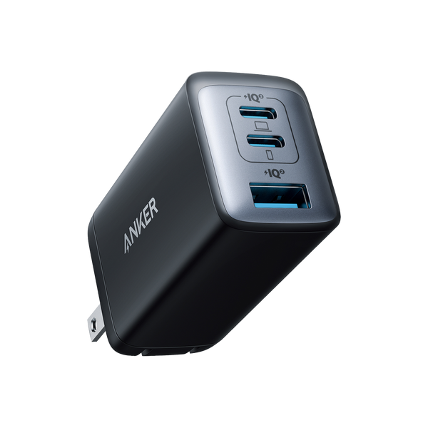 Anker  black wall charger with two USB-C and one USB-A ports