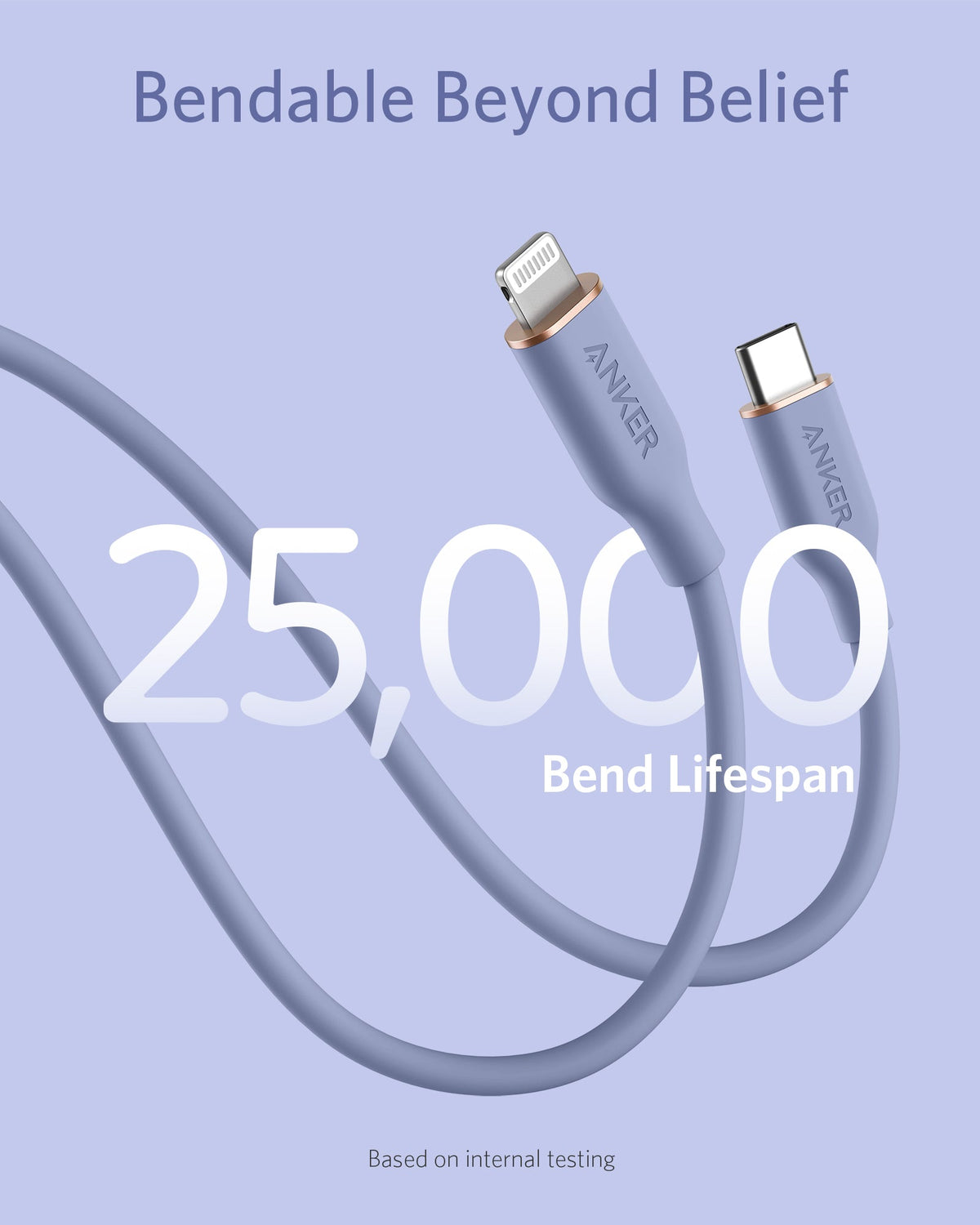 Anker <b>641</b> USB-C to Lightning Cable (Flow, 3 ft Silicone)