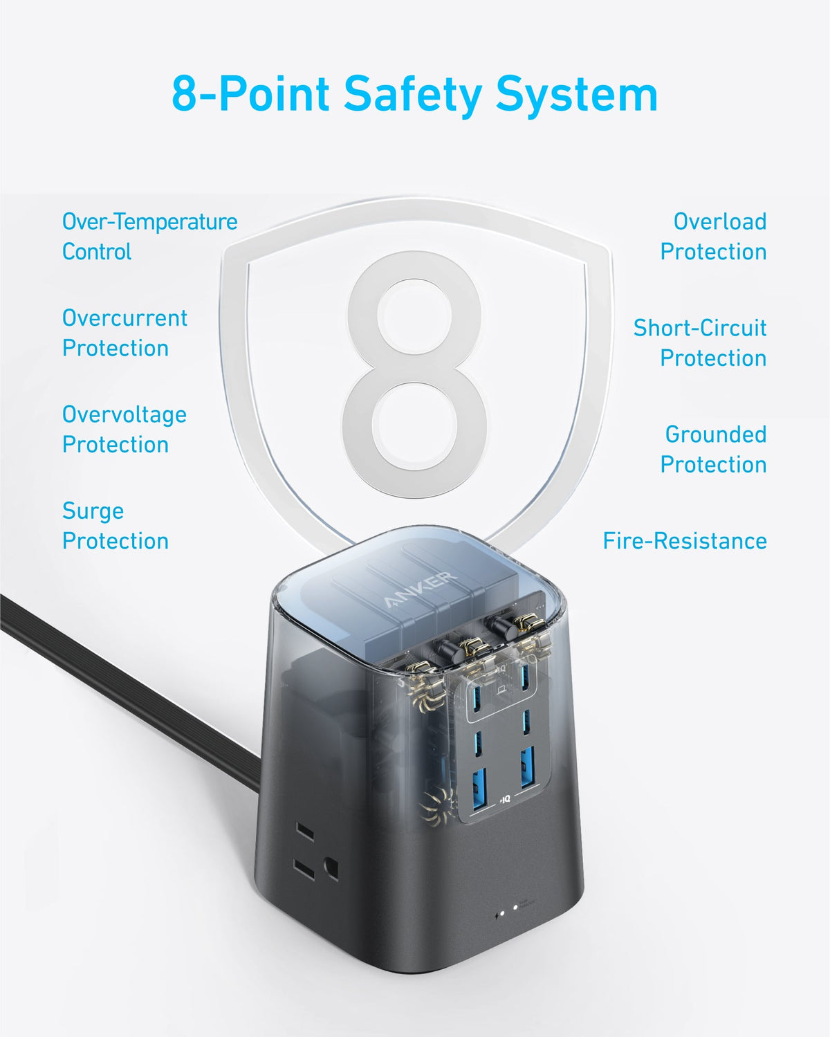 Anker power strip with 8-point safety for extra protection