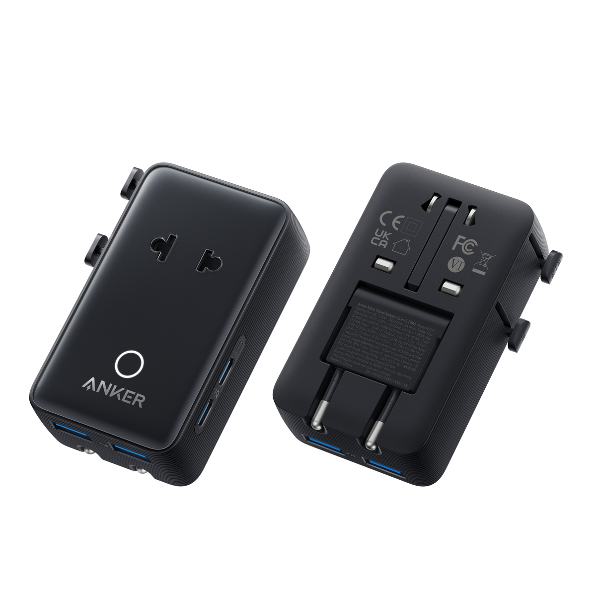 Anker universal travel adapter with dual ports for charging
