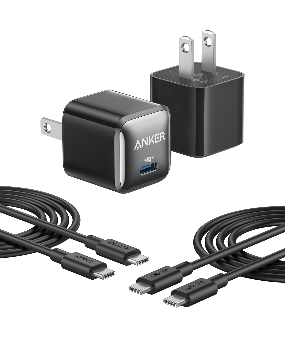 Anker USB-C fast charger with long durable cables for charging