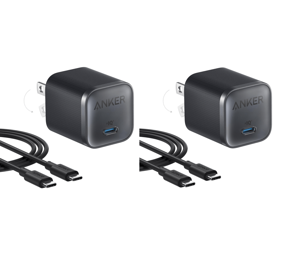 Anker Nano Charger (45W) with USB-C to USB-C Cable 2-Pack