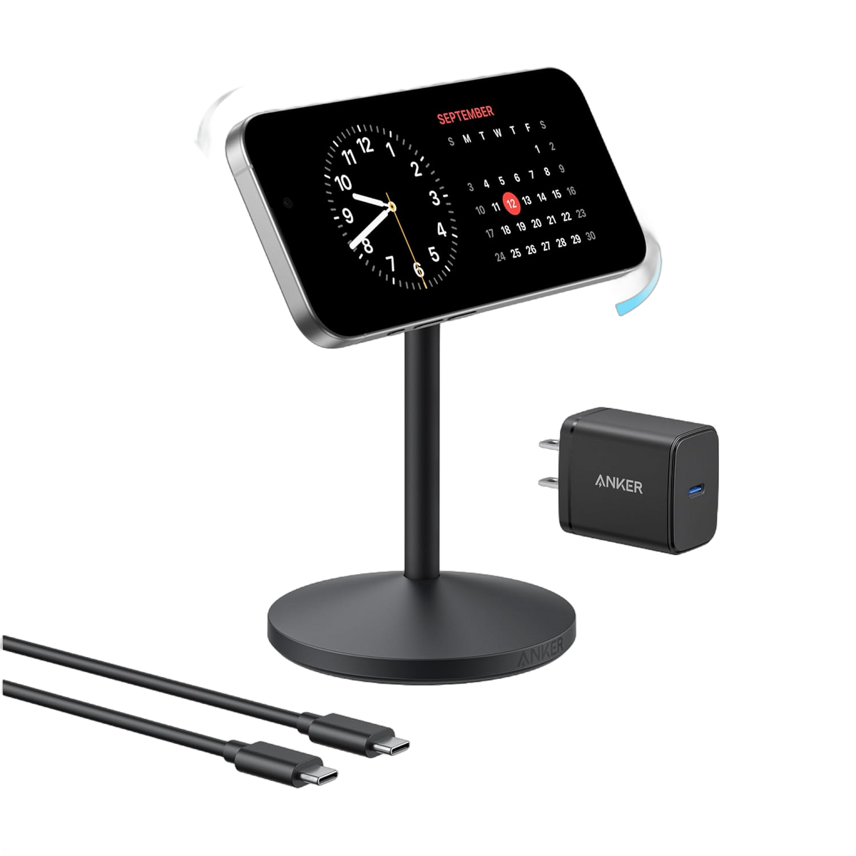 Anker MagGo iPhone 17 MagSafe Charger Compatible Stand (Qi2 15W,With Adapter)