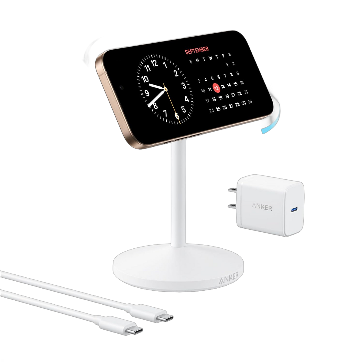 Anker MagGo iPhone 17 MagSafe Charger Compatible Stand (Qi2 15W,With Adapter)